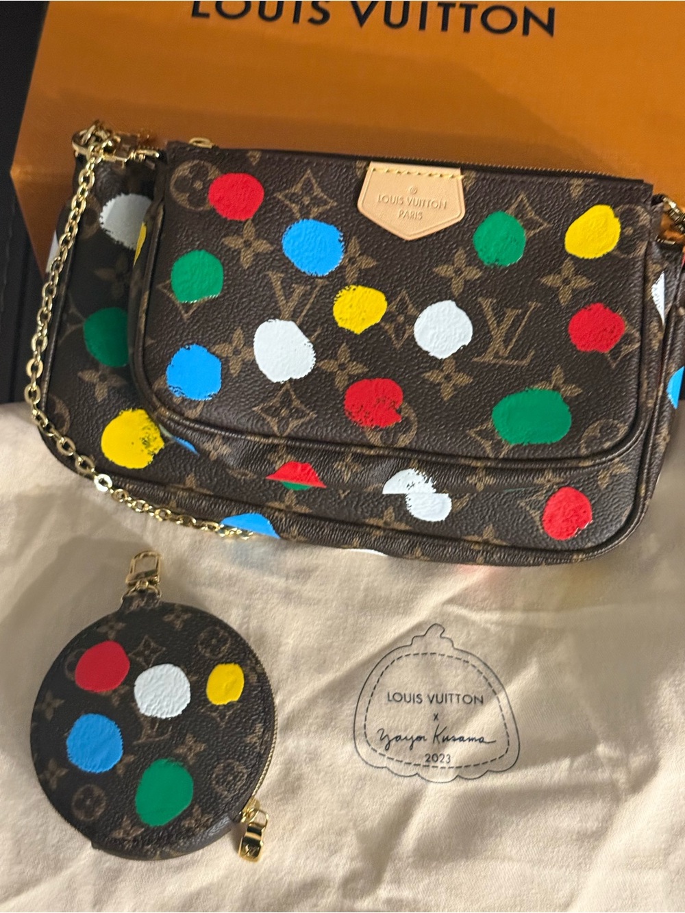 Authentic Louis Vuitton kusama multi Pochette Accessoire bnwt rare limited ed